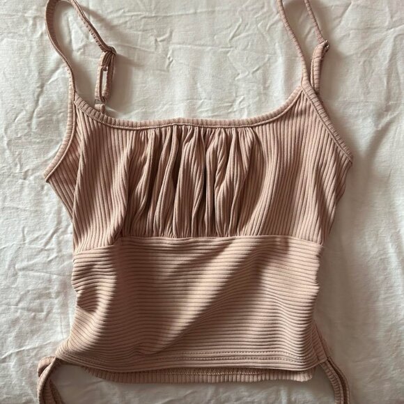 Ruched Ribbed Tank Top - Picture 1 of 3